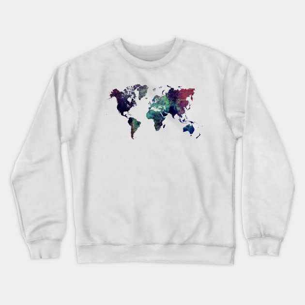 world map nuclear world  #map #worldmap Crewneck Sweatshirt by JBJart